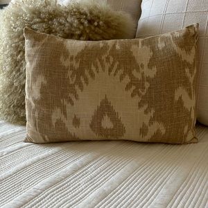 Neutral Ikat Pattern Lumbar Pillow